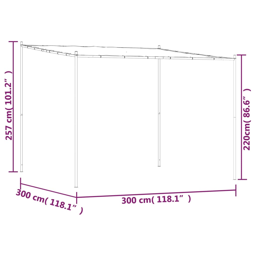 Tonnelle Blanc 3x3 m tissu 180 g/m² et acier