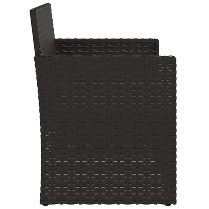 Gartenbank mit Kissen Schwarz 105 cm Poly Rattan