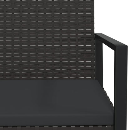 Gartensessel mit Kissen Schwarz Poly Rattan
