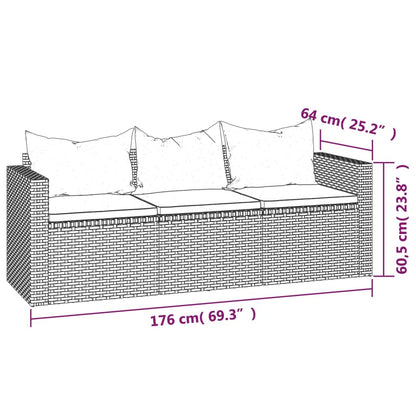 Garten-Lounge-Set Schwarz Poly Rattan