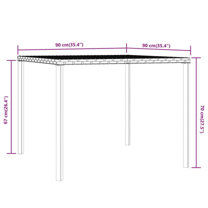 2-tlg. Garten-Essgruppe mit Kissen Schwarz Poly Rattan