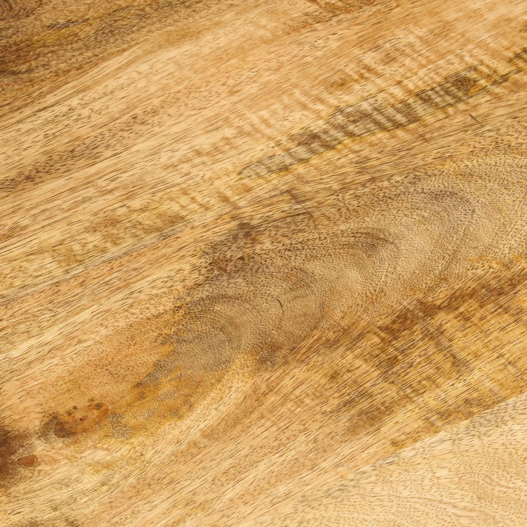 Table basse avec étagère 100x55x38 cm en bois de manguier massif et acier