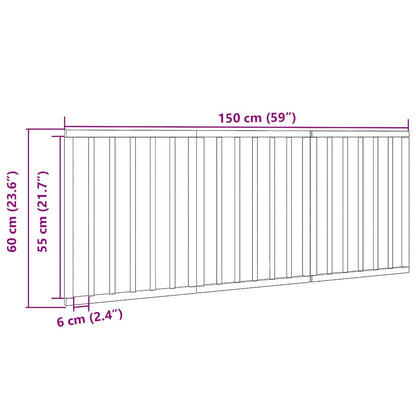 3-tlg. Hundetor Faltbar Weiß 150 cm Pappelholz