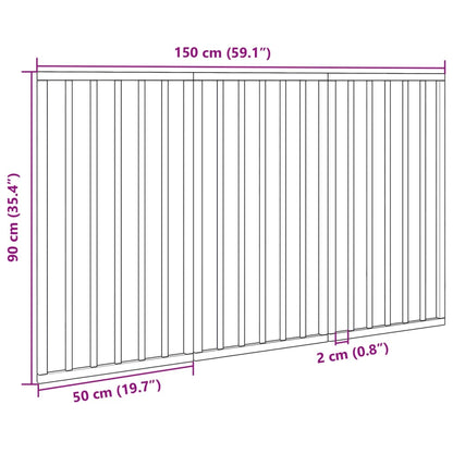 Hundegitter Faltbar 3 Paneele Weiß 150 cm Pappelholz