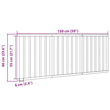 3-tlg. Hundetor Faltbar Schwarz 150 cm Pappelholz