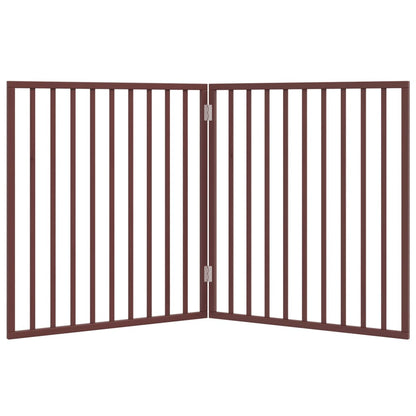 2-tlg. Hundetor Faltbar Braun 160 cm Pappelholz