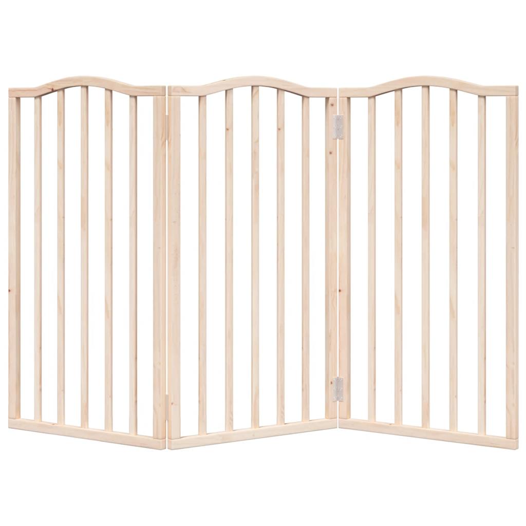 3-tlg. Hundetor Faltbar 150 cm Pappelholz