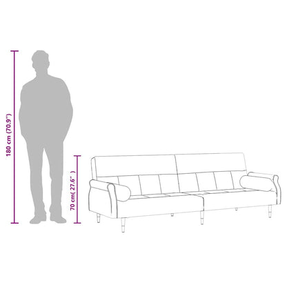Schlafsofa mit Kissen Hellgrau Samt