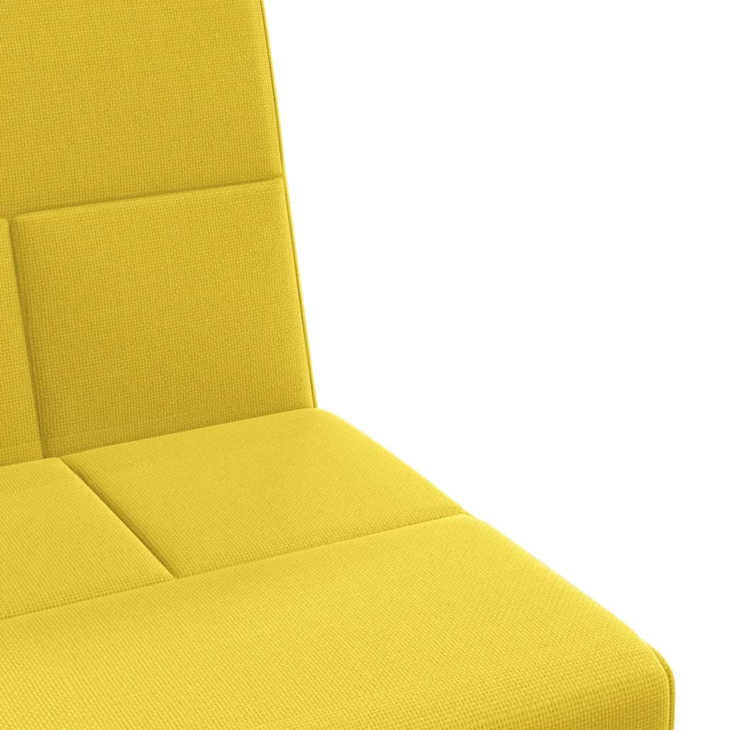 Canapé-lit avec porte-gobelets en tissu jaune clair