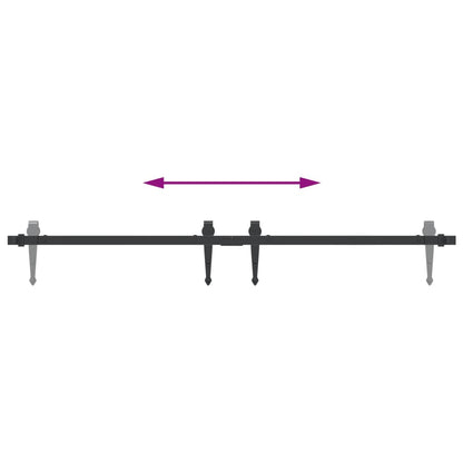 Mini Schiebetürbeschlag Set für Schranktüren 122 cm Carbonstahl