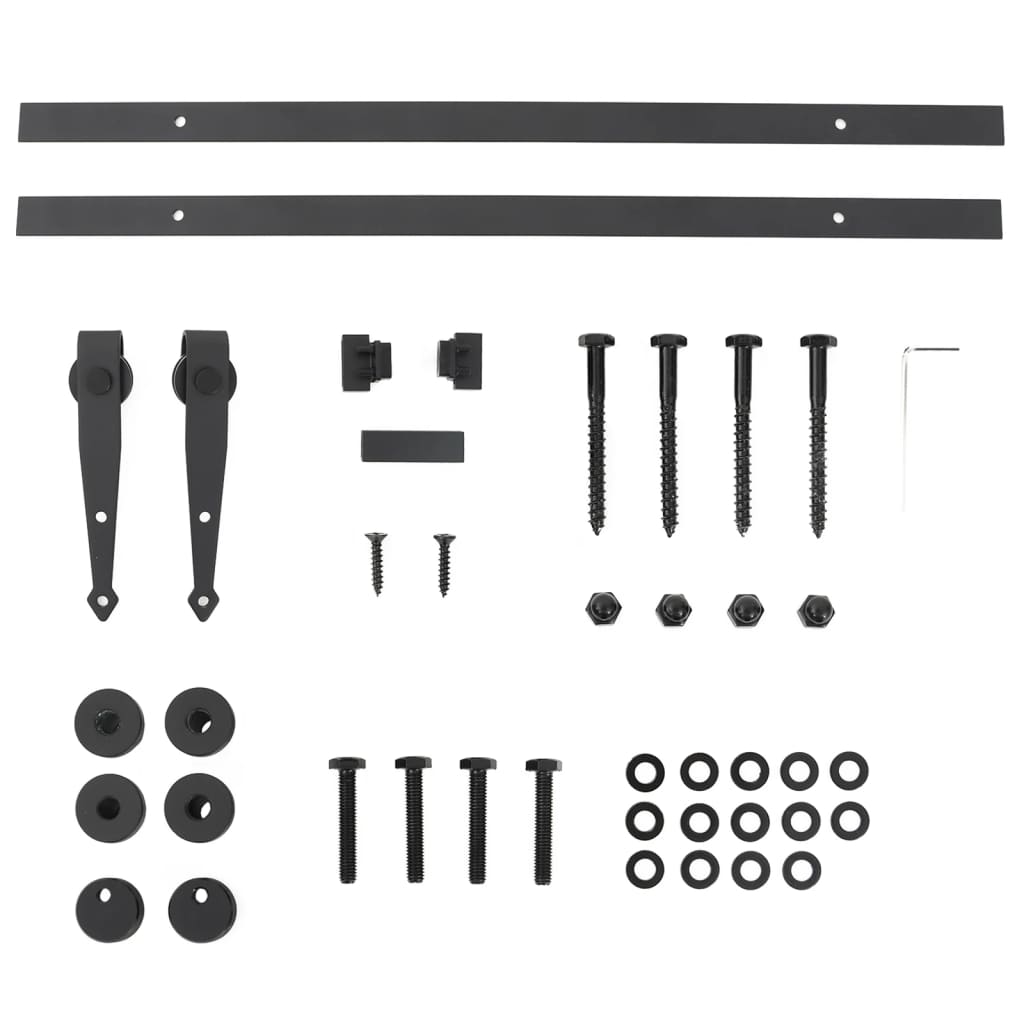 Mini Schiebetürbeschlag Set für Schranktüren 122 cm Carbonstahl