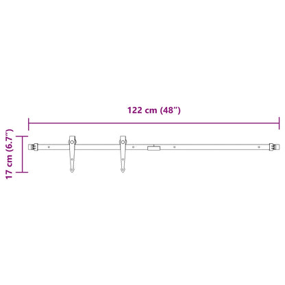 Mini Schiebetürbeschlag Set für Schranktüren 122 cm Carbonstahl