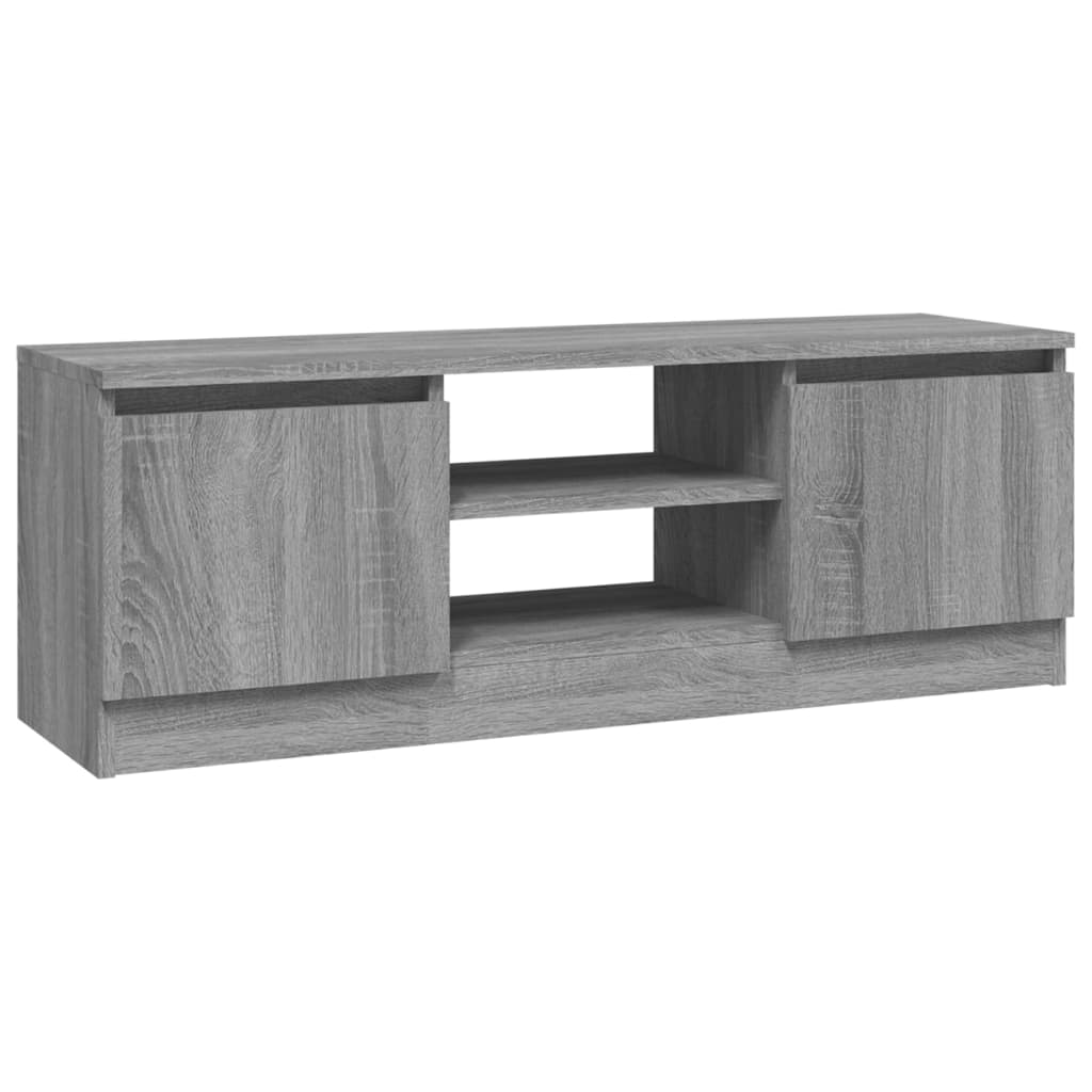 Meuble TV avec porte Gris Sonoma 102x30x36 cm