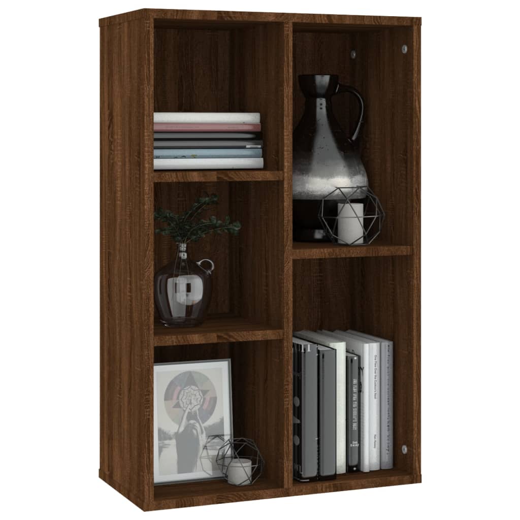 Bookshelf/Sideboard Brown Oak 50x25x80 cm Wood Material