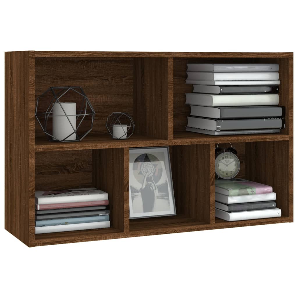 Bookshelf/Sideboard Brown Oak 50x25x80 cm Wood Material