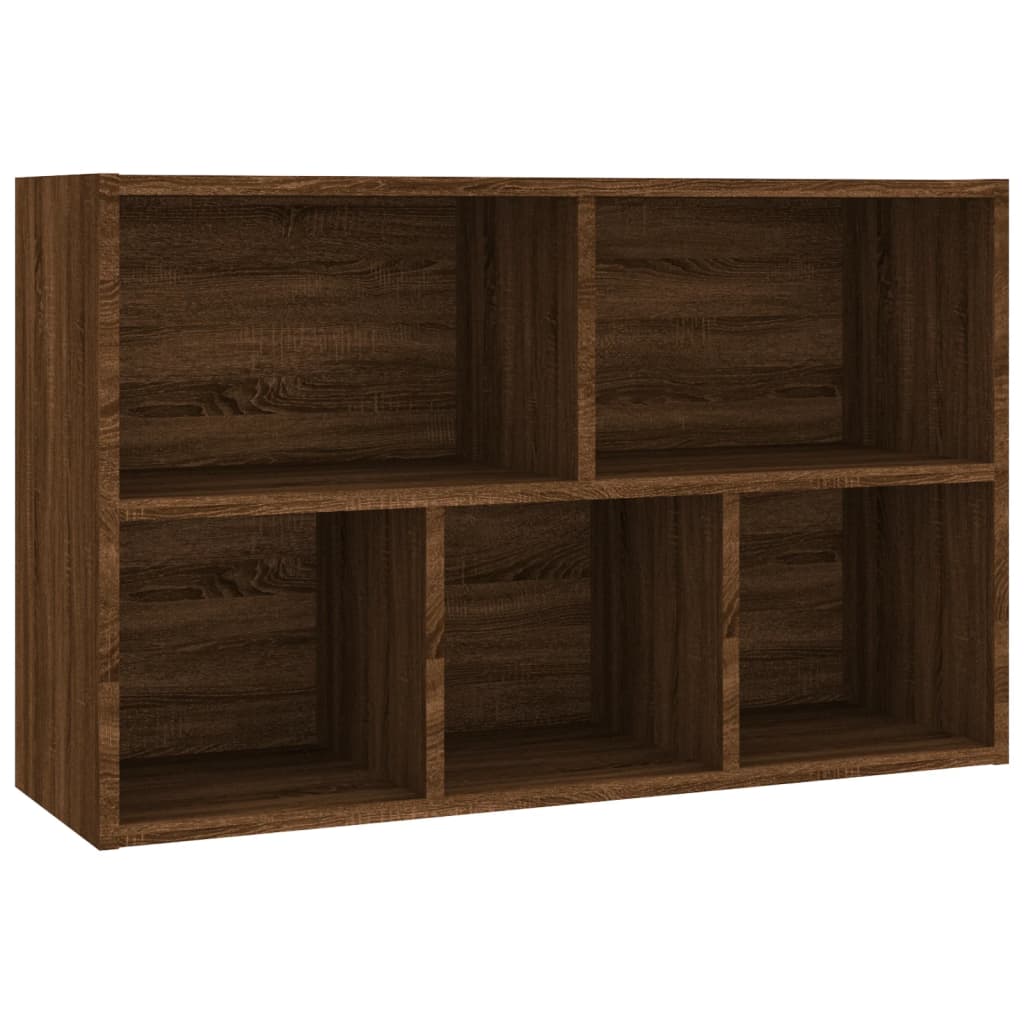 Bookshelf/Sideboard Brown Oak 50x25x80 cm Wood Material