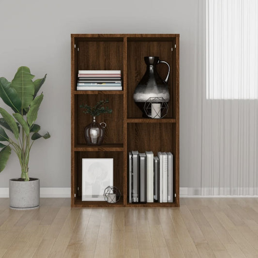 Bookshelf/Sideboard Brown Oak 50x25x80 cm Wood Material