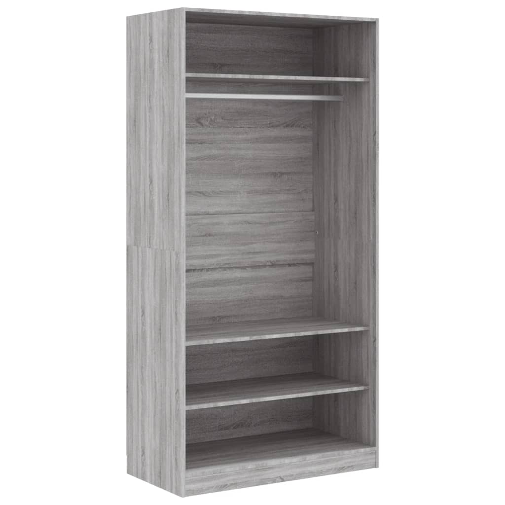 Kleiderschrank Grau Sonoma 100x50x200 cm Holzwerkstoff