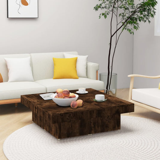 Coffee table smoked oak 90x90x28 cm wood material