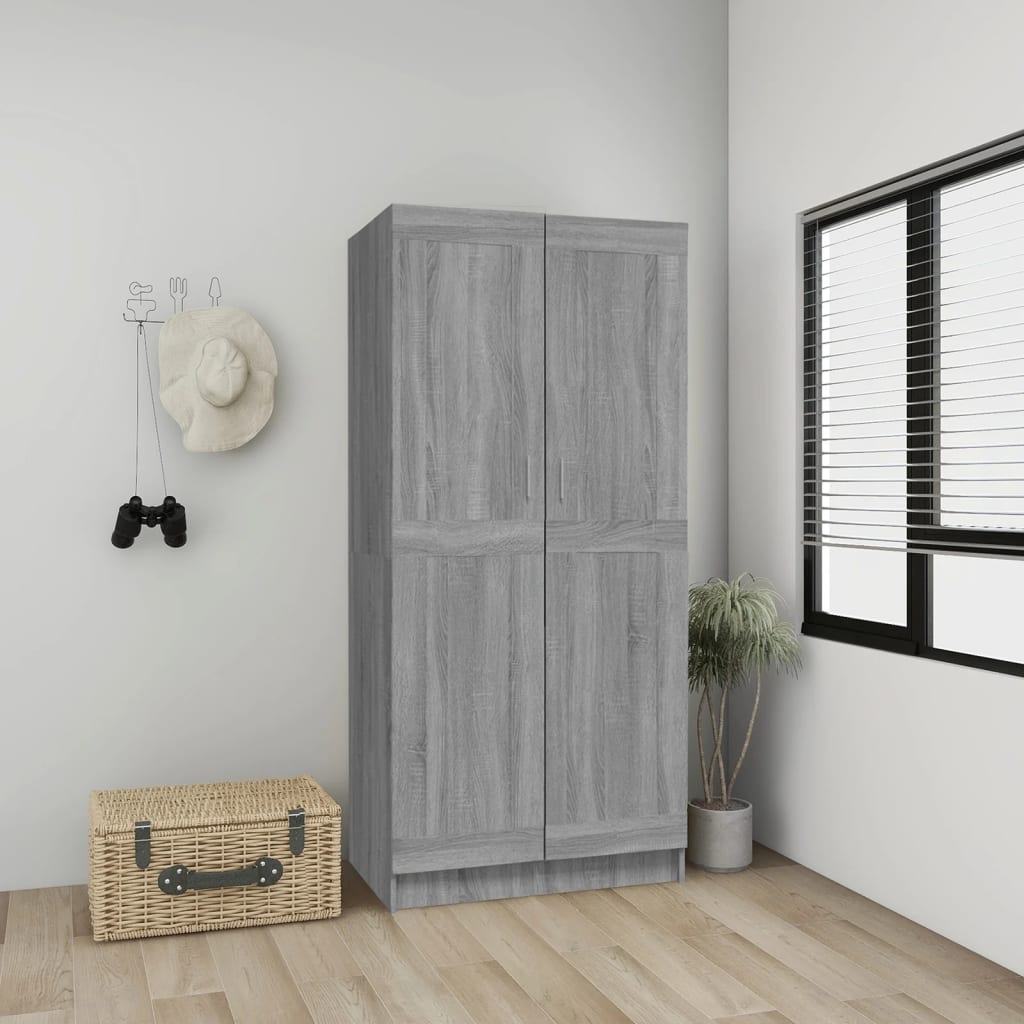 Armoire Sonoma grise 82,5x51,5x180 cm en bois