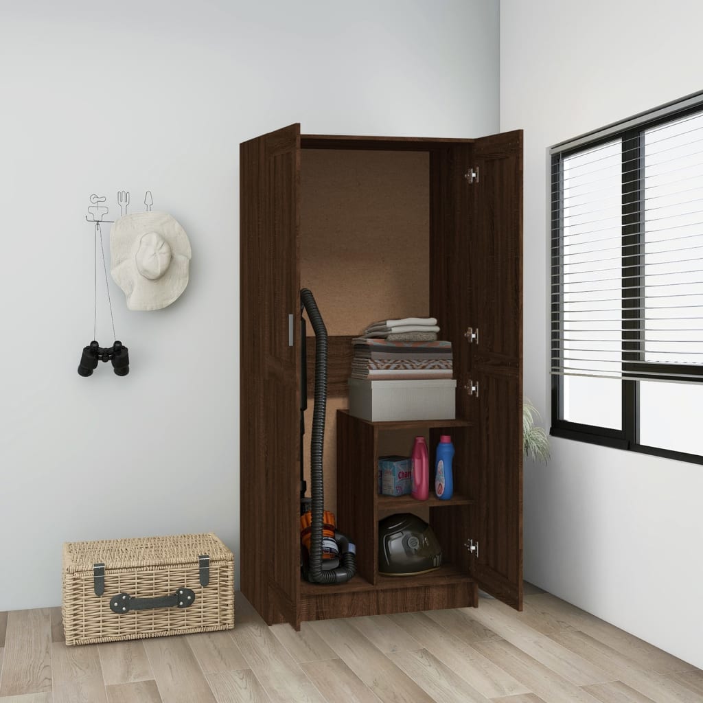 Kleiderschrank Braun Eichen-Optik 82,5x51,5x180cm Holzwerkstoff