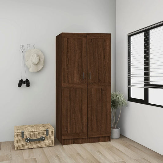 Kleiderschrank Braun Eichen-Optik 82,5x51,5x180cm Holzwerkstoff