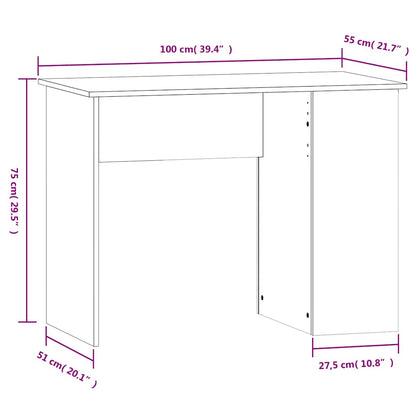 Schreibtisch Schwarz 100x55x75 cm Holzwerkstoff