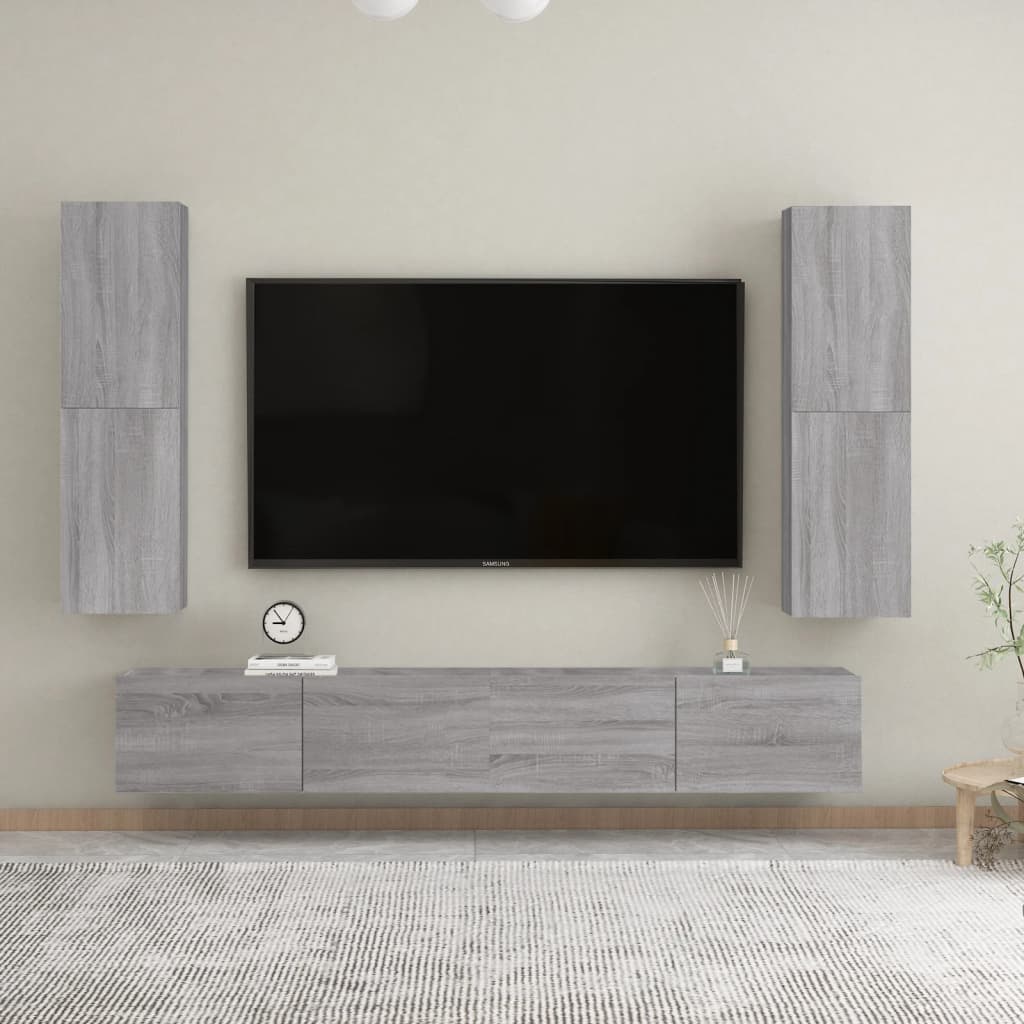 Meuble TV mural gris Sonoma 30,5x30x110 cm