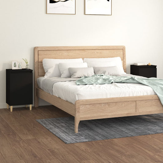 Tables de chevet 2 pcs. Noir 40x35x70 cm en bois