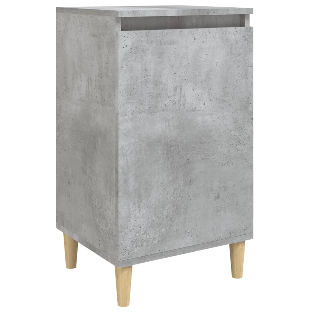 Table de chevet gris béton 40x35x70 cm en bois