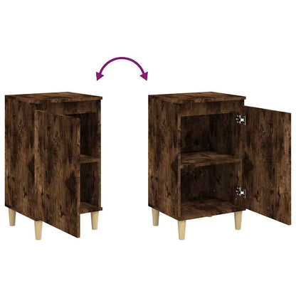 Nachttische 2 Stk. Räuchereiche 40x35x70 cm Holzwerkstoff