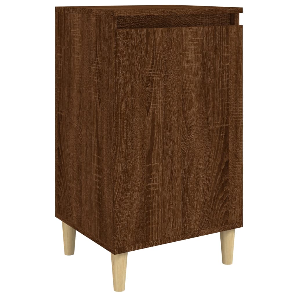 Table de chevet aspect chêne marron 40x35x70 cm en bois