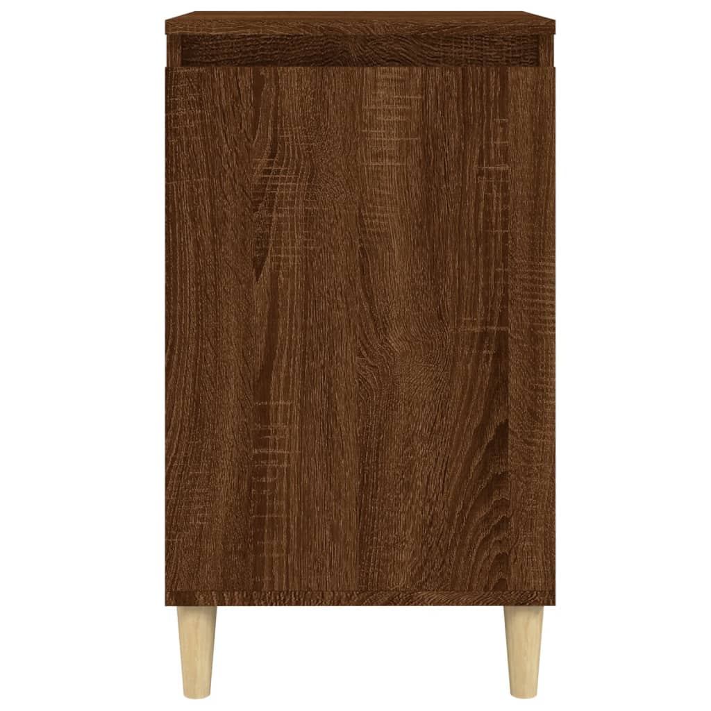 Table de chevet aspect chêne marron 40x35x70 cm en bois