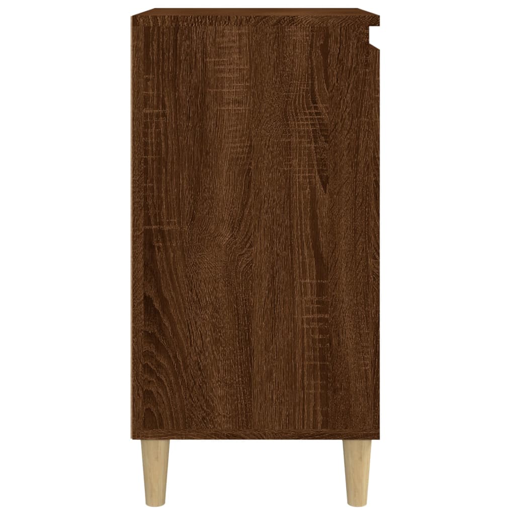 Table de chevet aspect chêne marron 40x35x70 cm en bois