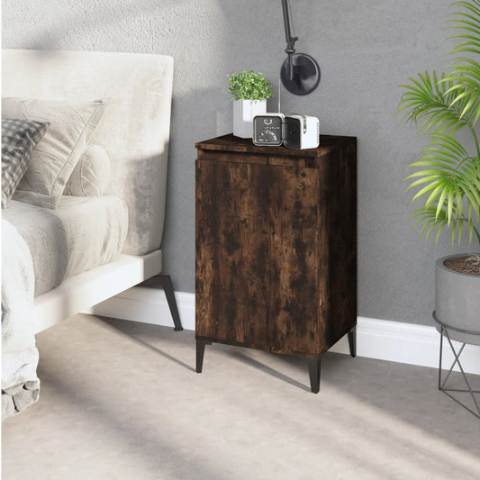 Bedside table smoked oak 40x35x70 cm wood material