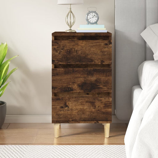 Bedside table smoked oak 40x35x70 cm wood material
