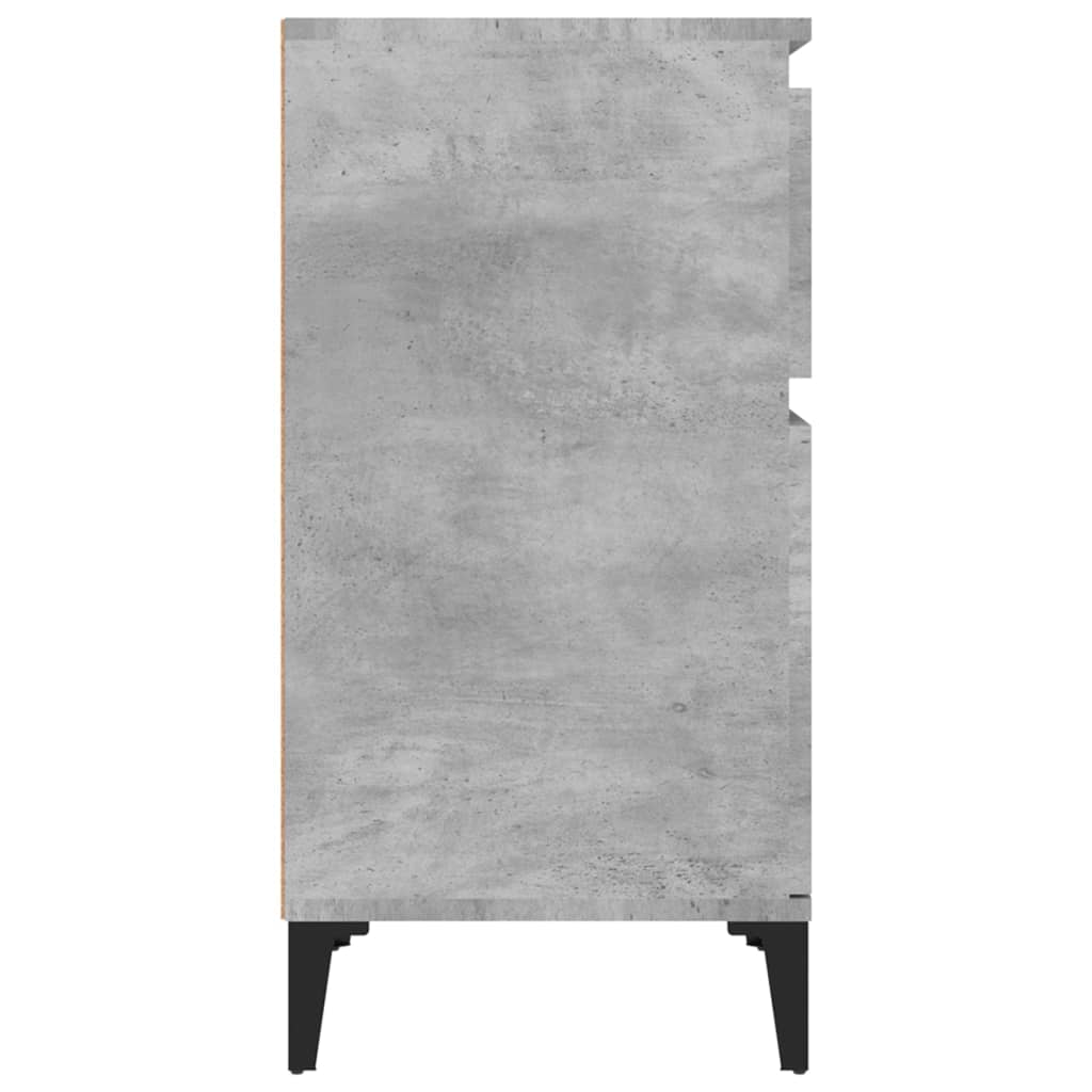 Table de chevet gris béton 40x35x70 cm