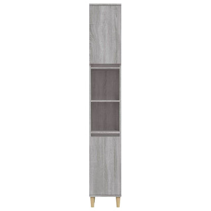 Badschrank Grau Sonoma 30x30x190 cm Holzwerkstoff