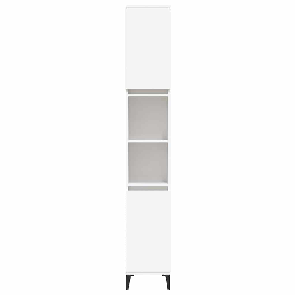 Badschrank Weiß 30x30x190 cm Holzwerkstoff