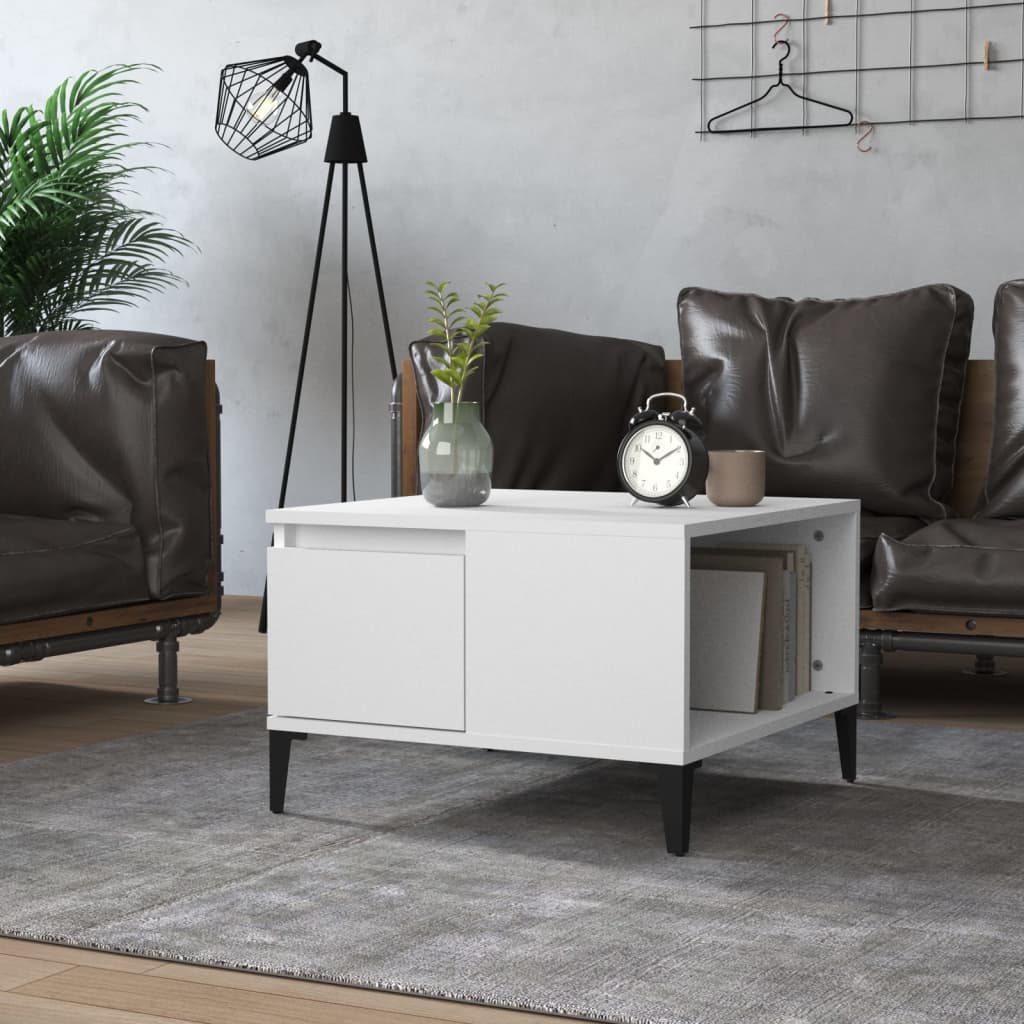 Coffee Table White 55x55x36.5 cm Wood Material