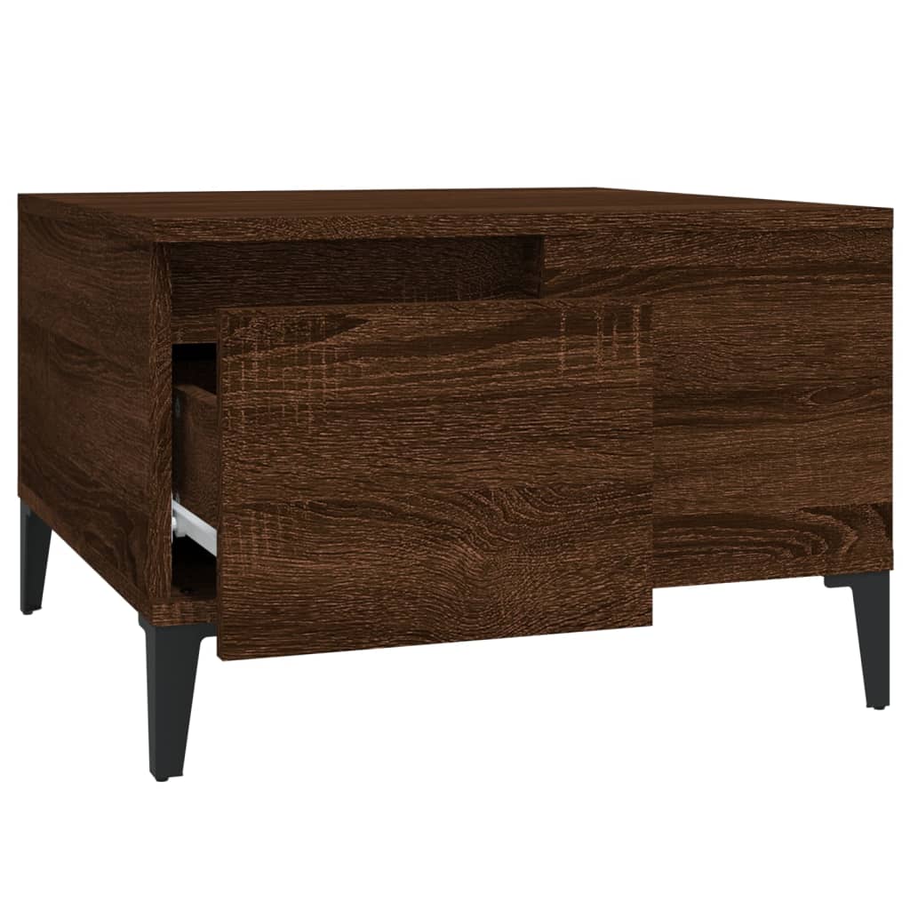Table basse aspect chêne brun 55x55x36,5 cm en bois
