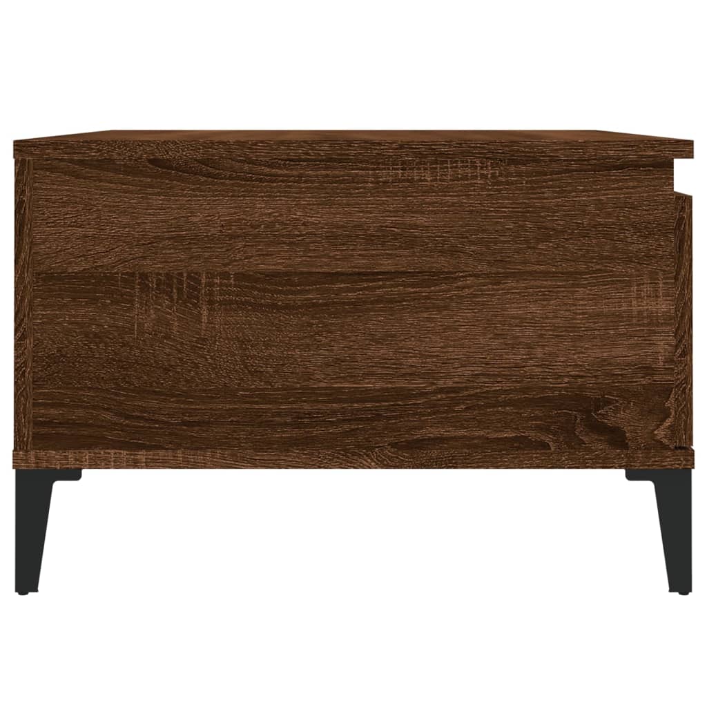 Table basse aspect chêne brun 55x55x36,5 cm en bois