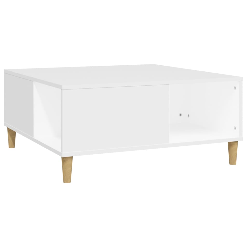 Table basse blanche 80x80x36,5 cm en bois