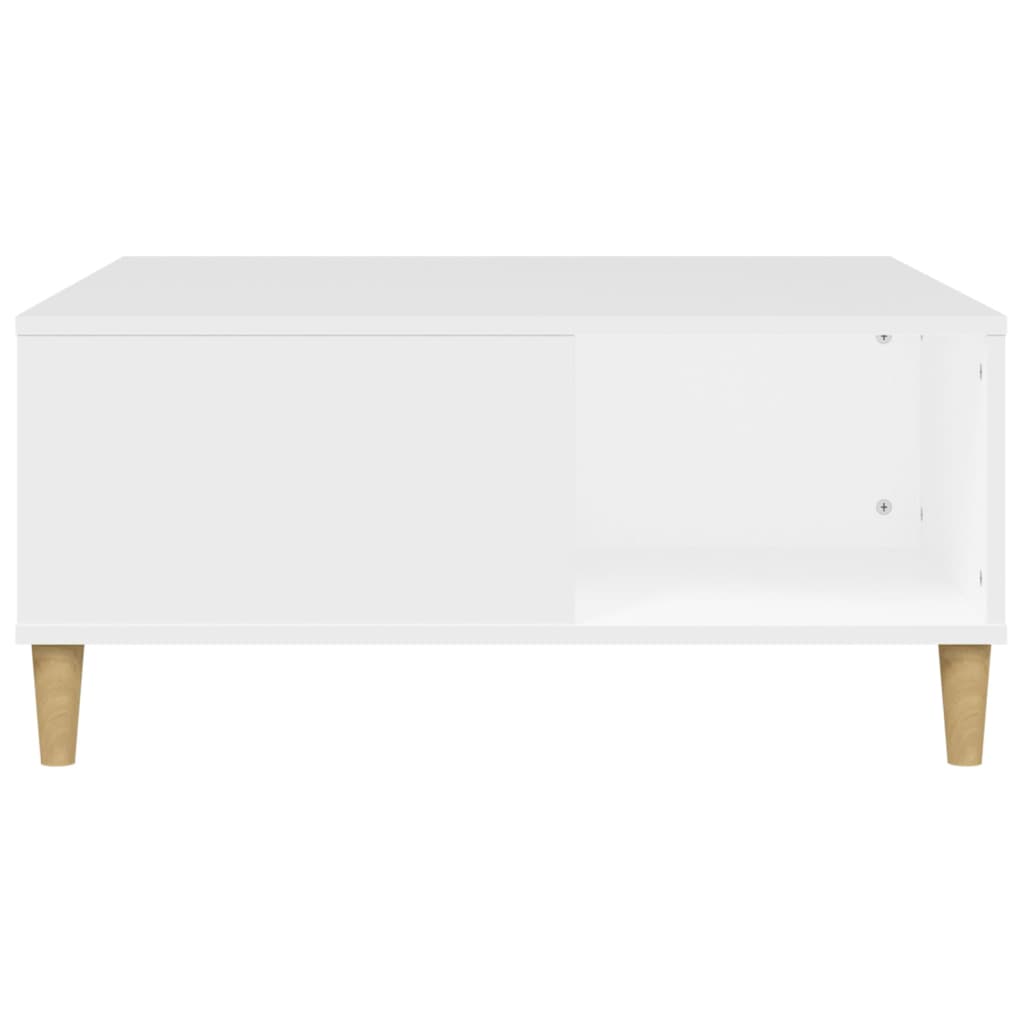 Table basse blanche 80x80x36,5 cm en bois