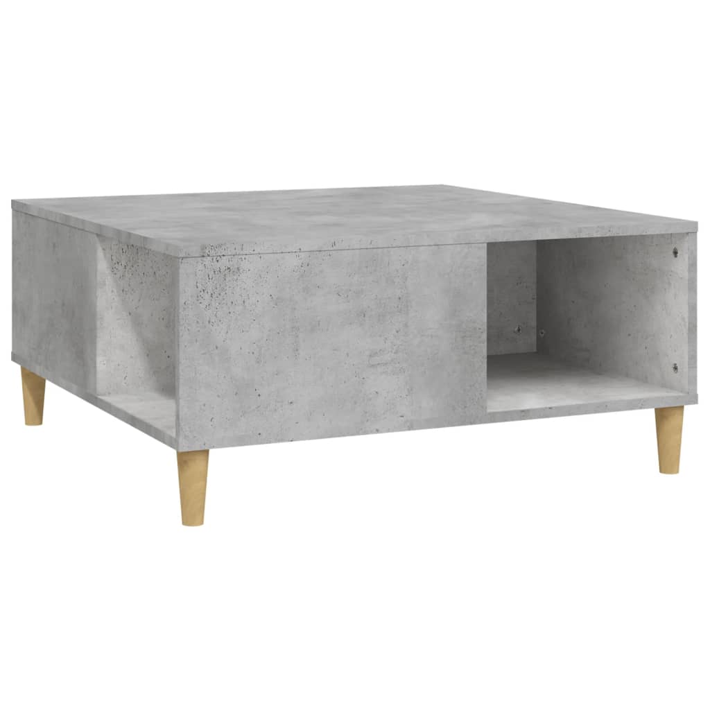 Table basse gris béton 80x80x36,5 cm en bois