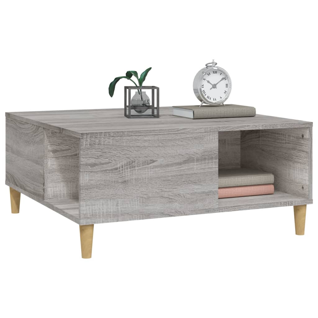 Table basse Sonoma grise 80x80x36,5 cm en bois