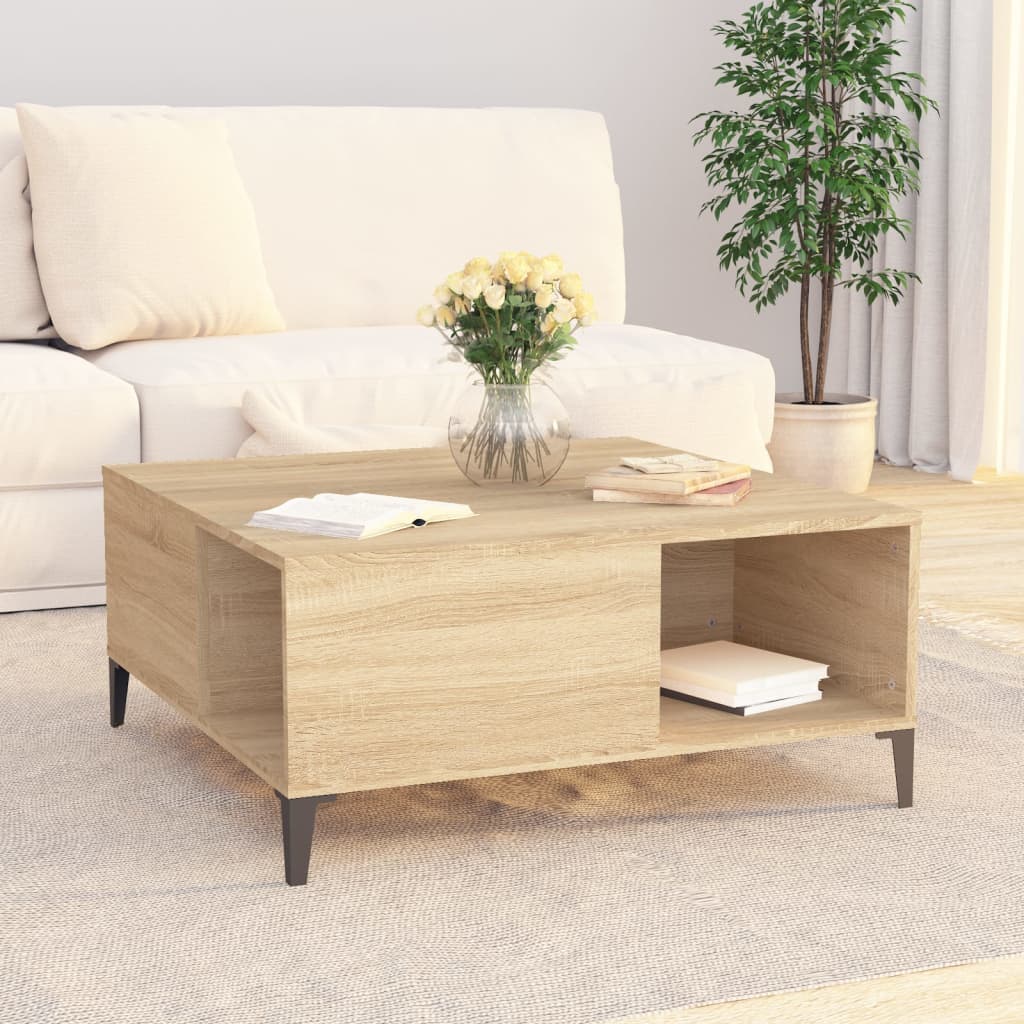 Table basse chêne Sonoma 80x80x36,5 cm matière bois
