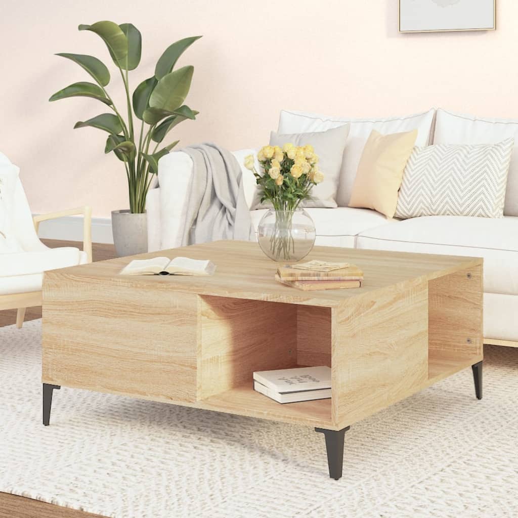 Table basse chêne Sonoma 80x80x36,5 cm matière bois