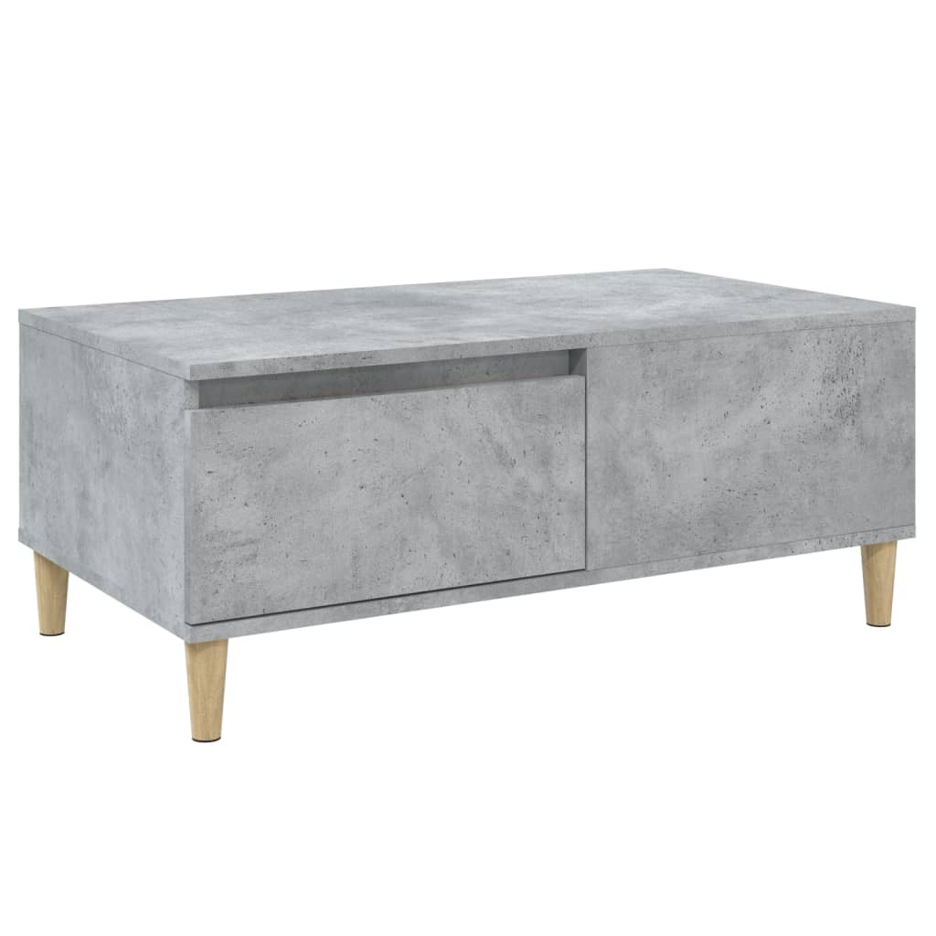 Table basse gris béton 90x50x36,5 cm en bois