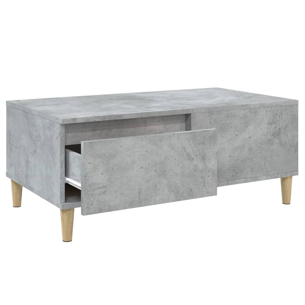 Table basse gris béton 90x50x36,5 cm en bois
